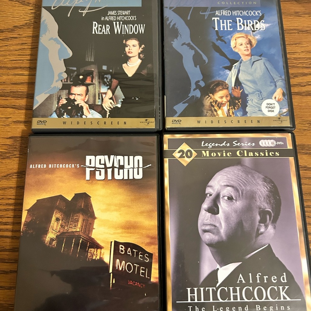 Four Alfred Hitchcock DVD’S -The Legend Begins Has 20 Movies From The 20’s-60’s